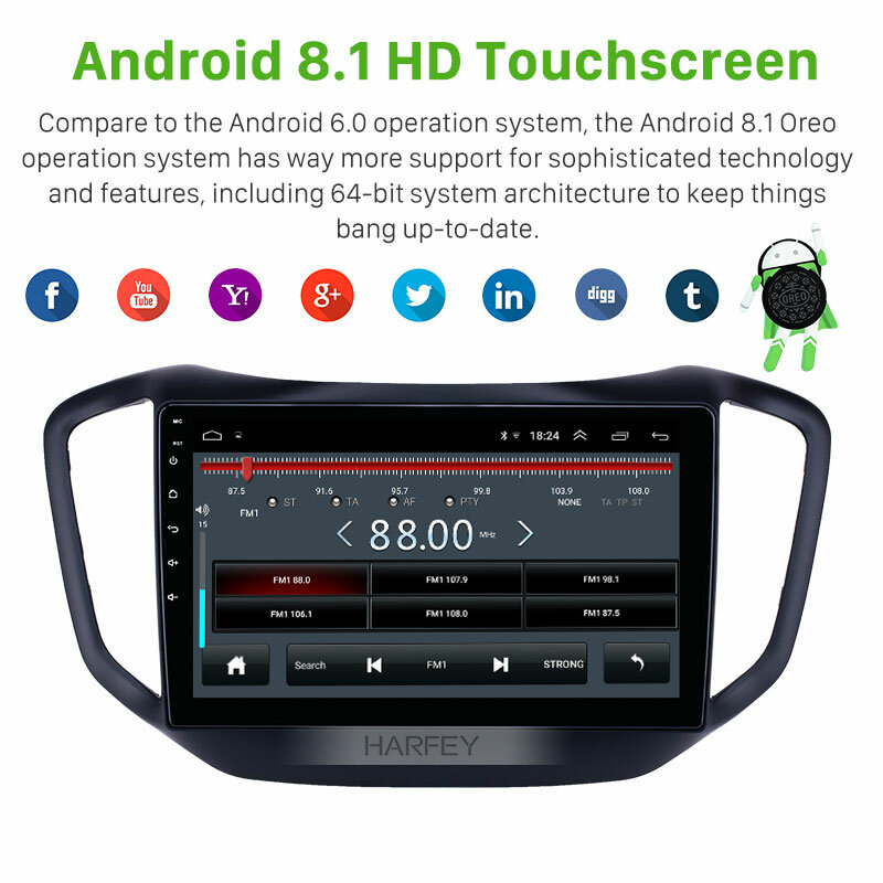 Harfey Android 8,1 10,1 "HD сенсорный экран GPS автомобильное радио для Chery Tiggo 5 2014 2015 2016 2017 WIFI Поддержка камеры резервного копирования Carplay