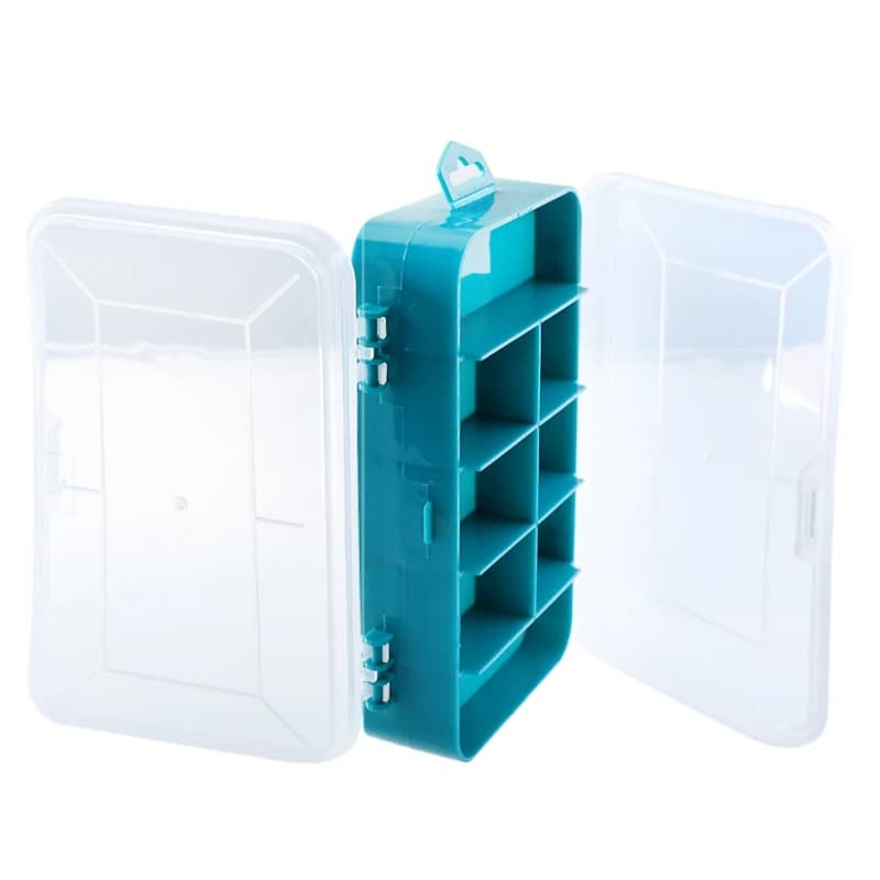Caja de Herramientas transparente, caja de herramientas de plástico de doble cara, caja de herramientas multifunción de almacenamiento