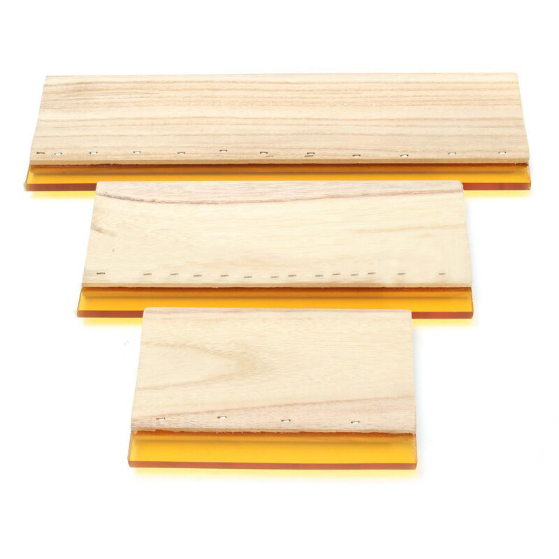 3 sztuk/partia odporne na zużycie sitodruk rakle ostrze drewniany uchwyt skrobak atramentu Scratch Board narzędzia 16cm 24cm 33cm