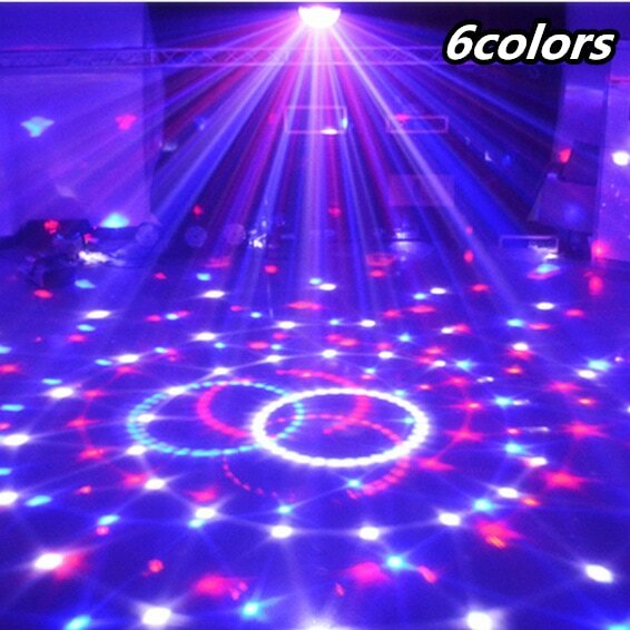 Luminária led para palco com controle de som, 6 cores, bola de cristal mágica, luz discoteca, festa, 110-220v, luz laser, projetor de natal