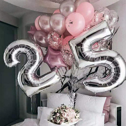 Balão número da festa de aniversário infantil, balão de ouro de 30 dígitos para decoração, casamento, formatura, 2020, balões para festas