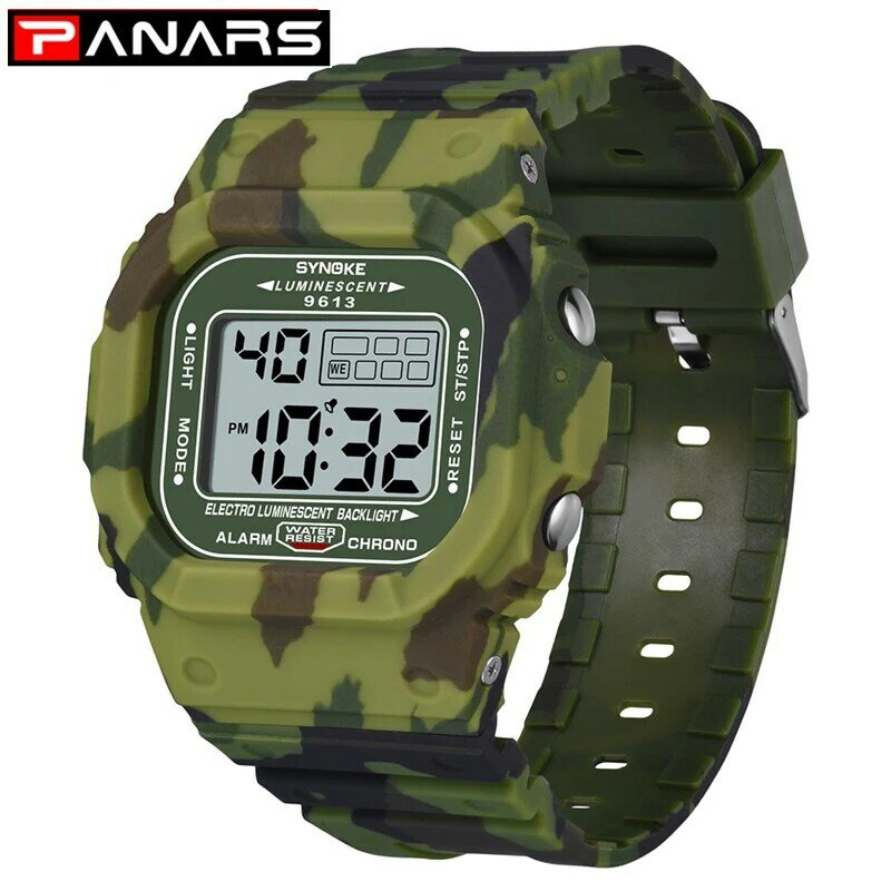 SYNOKE Männer Uhr Outdoor Sport 3Bar Wasserdichte Digitale Uhren LED Uhr Woche Display Military Fashion Armbanduhr reloj hombre
