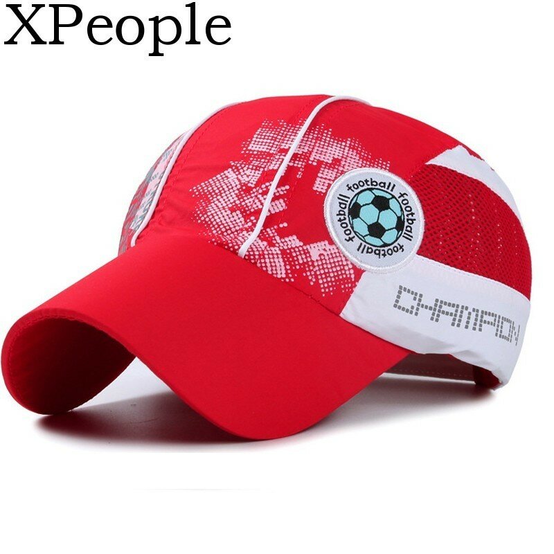 Xpeople 행복한 학교 아이 모자 소년을위한 야구 축구 모자 아이 조정 가능한 빠른 건조한 태양 모자 메시 uv 보호 모자