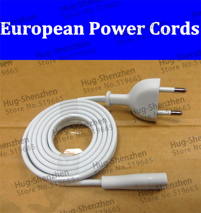 Cable de alimentación CA de 2 puntas para enrutador de apple TV, Cable de alimentación Delgado europeo de 1,8 M, 5 uds.