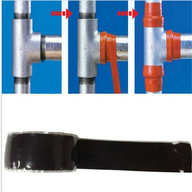Fiberfix-cinta adhesiva para reparación de fugas, cinta adhesiva de alto rendimiento, resistente al agua, de 3 metros, color negro