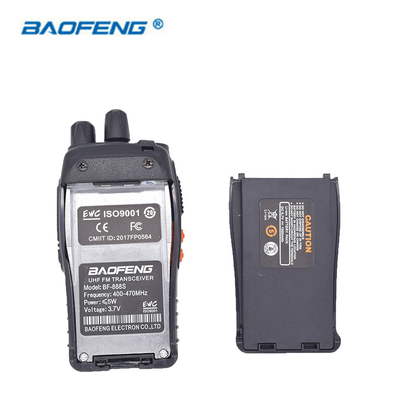 Baofeng-walkie-talkie BF-888S, Radio portátil de 16 canales, UHF, 400-470MHz, transmisor de Radio bidireccional, 2 uds.