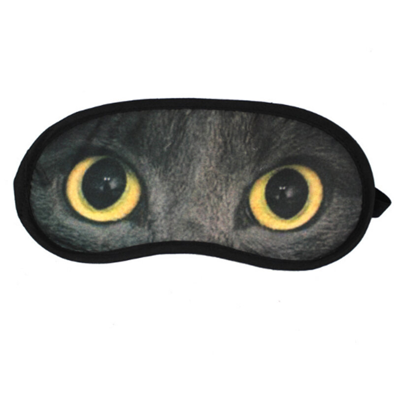 1Pcs Dier Kat-Afbeelding Gedrukt Cartoon Eye Slaap Maskers Travel Aid Slapen Blindfold Rest Slaapmasker Reizen Accessoires