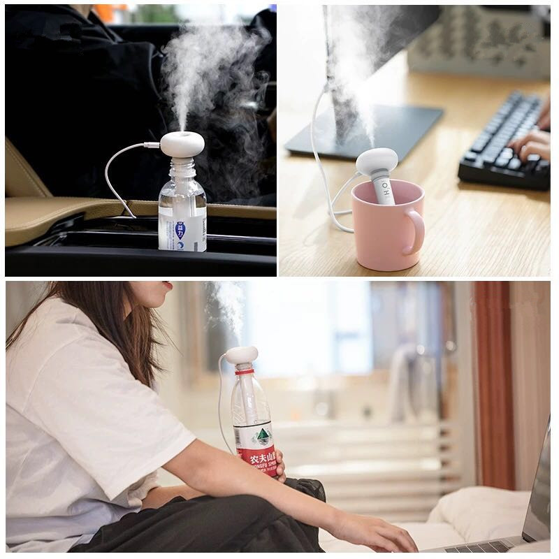 Umidificador de ar ultrassônico usb, portátil, branco, desmontável, para escritório em casa, aromaterapia, difusor