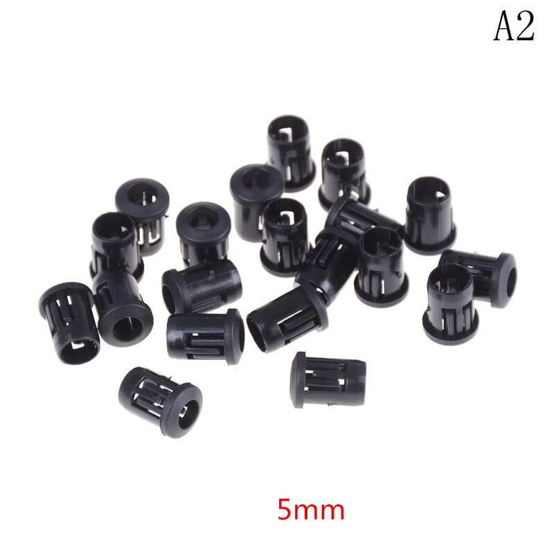 20pcs/lot 3mm/5mm/8mm/10mm Black Plastic Lamp LED Diode Holder Black Clip Bezel Socket Mount