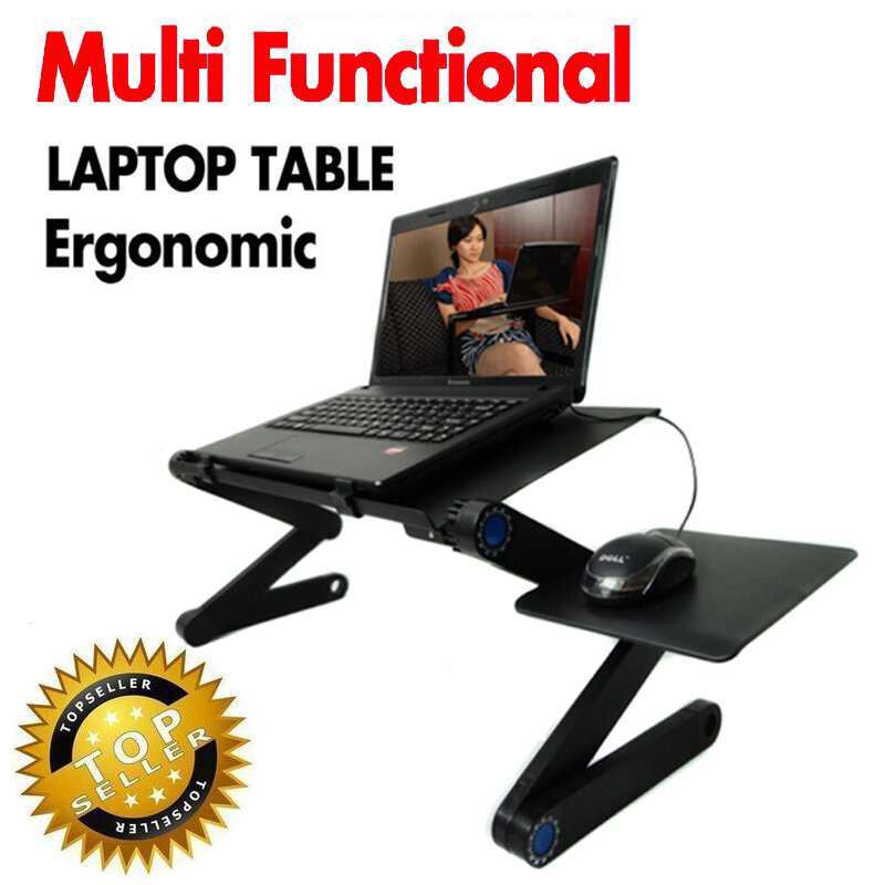 Mesa ergonómica multifuncional para ordenador portátil, soporte plegable para cama, sofá, portátil, lapdesk, notebook con alfombrilla de ratón
