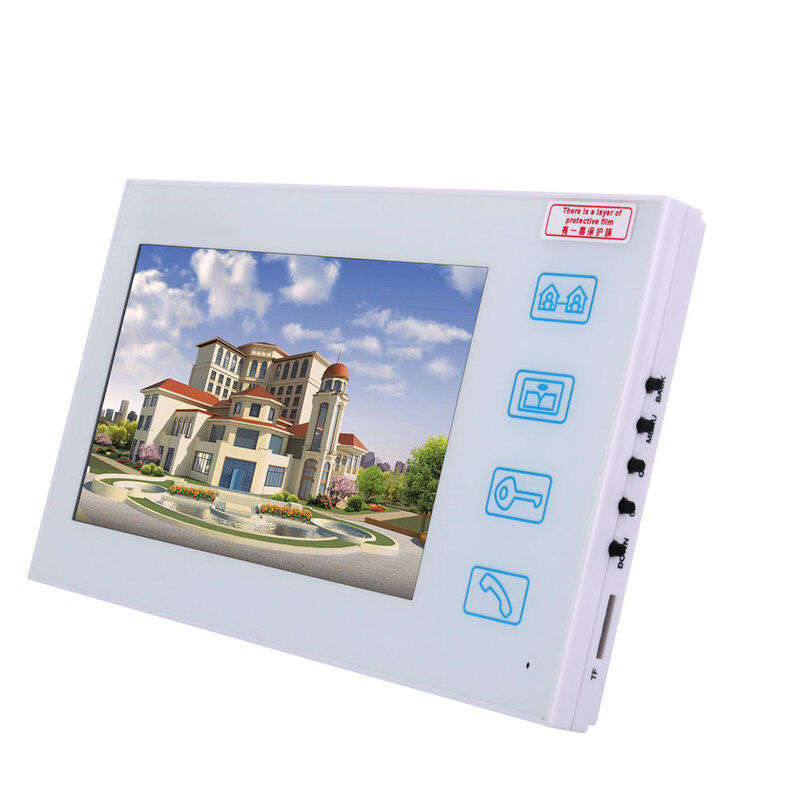 7 "HD Opname RFID Wachtwoord Video Deurtelefoon Intercom Deurbel kit Met 8G Tf-kaart Met GEEN-elektrische Strike Deurslot
