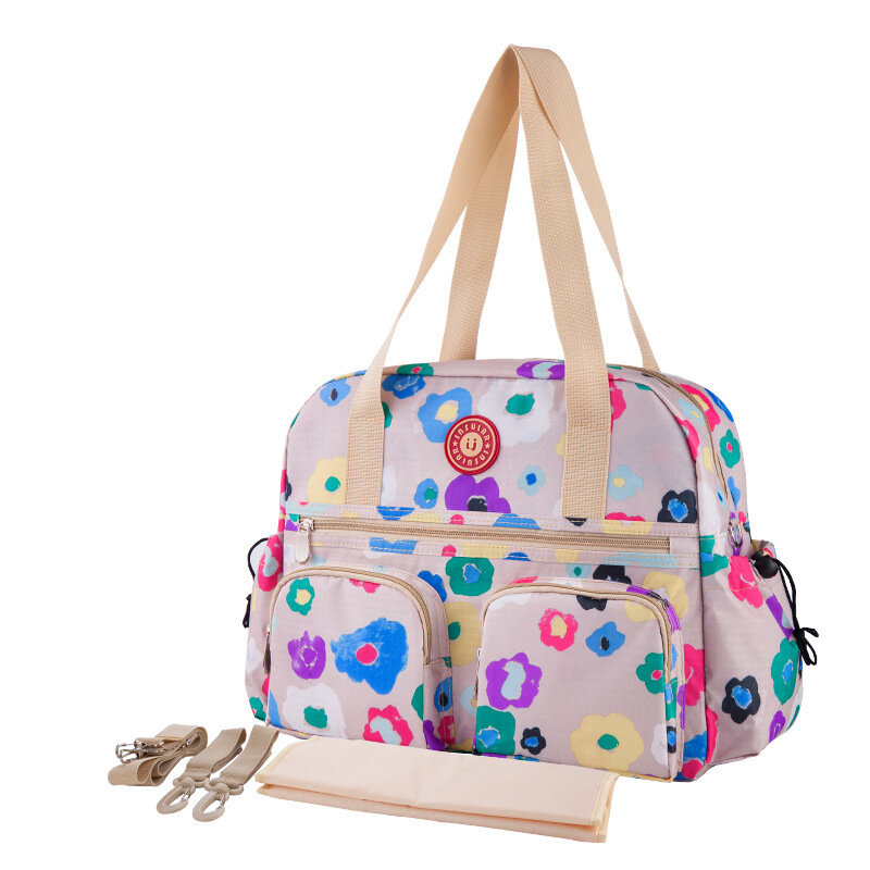 Bolsa mochila de maternidade multifuncional, para fraldas de bebê, à prova d'água, com alças para carrinho de bebê