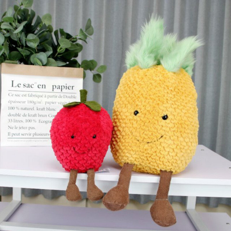Creative simulation of strawberry pineapple pillow cute little boy with Sleeping Doll Plush Toy Gift Girl