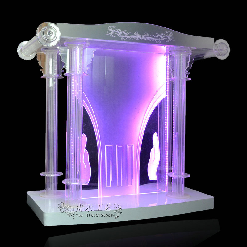 GUIHEYUN  Multifunction clear church pulpit with a Remote Control to Control the Speed of the Lights, Colors Selection
