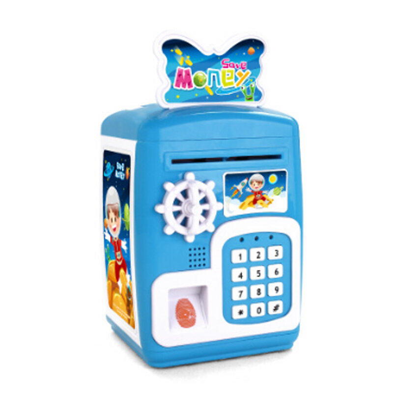Trava tanque de dinheiro brinquedo crianças multi-função inteligente seguro financeiro seguro seguro brinquedo senha impressão digital jogar casa brinquedos