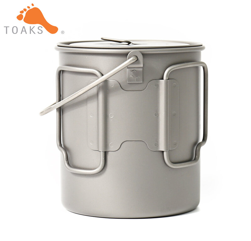 TOAKS POT-750-BH Titanium Pot Outdoor Camping Hanging Cookware With Bail Handle Easy to Carry 750ml 110g