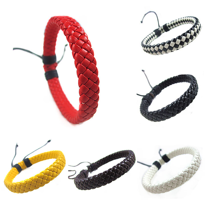 Hot Simple multicolor Braided Leather Bracelet Men Women Charm Handmade Bracelet fashion Jewelry Wrist Band Gift