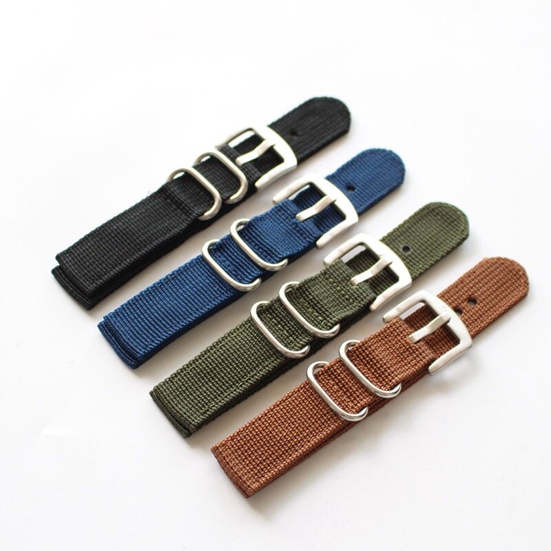 Heavy Duty Canvas Nylon Fabric Watchbands 18mm 20mm 22mm 24mm Outdoor Military Army Watch Bracelet for NATO Strap Accessories