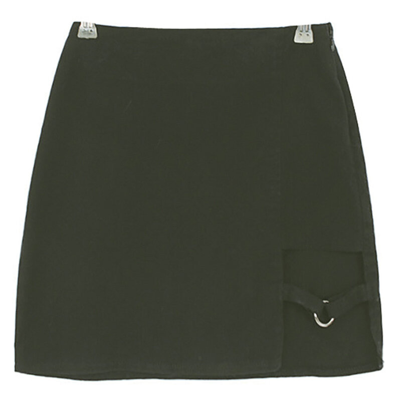Minifalda de cintura alta para mujer, falda de corte Irregular, ajustada, para verano, tienda NYZ