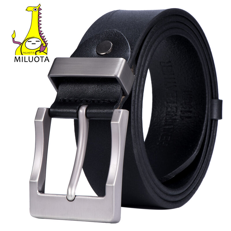 MILUOTA-ceintures en cuir pour hommes | ceinture de luxe en cuir véritable, vintage, boucle ardillon, marque, livraison directe