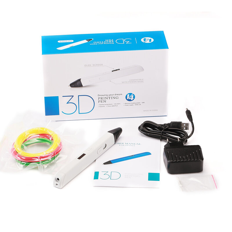 OLED 디스플레이 3D 프린팅 펜 RP800A, 두들링 아트 크래프트 제작 교육 완구용 전문 3D 드로잉 펜