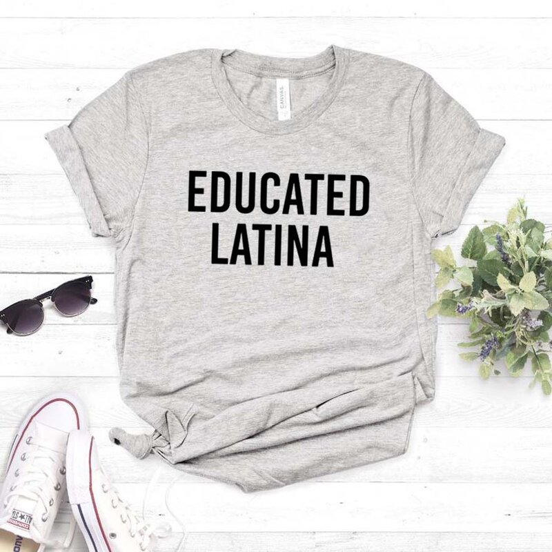 Образованная Латиноамериканская женская футболка, хлопковая Повседневная забавная футболка для женщин, топ для девушек, футболка, хипстер...