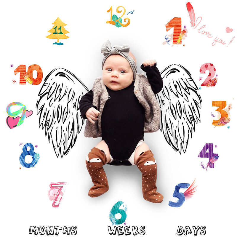 Pasgeboren Baby Leuke Dekens Mode Deken Fotografie Rekwisieten Digitale Gedrukt Inbakeren Wrap Badhanddoeken Zachte Deken