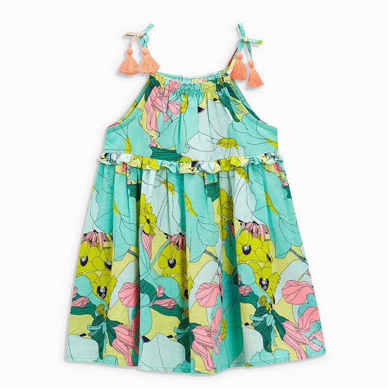 Little 메이븐 2019 new summer baby girls brand dress kids 면 aimal 스타 (energy star) print 민소매 sundress