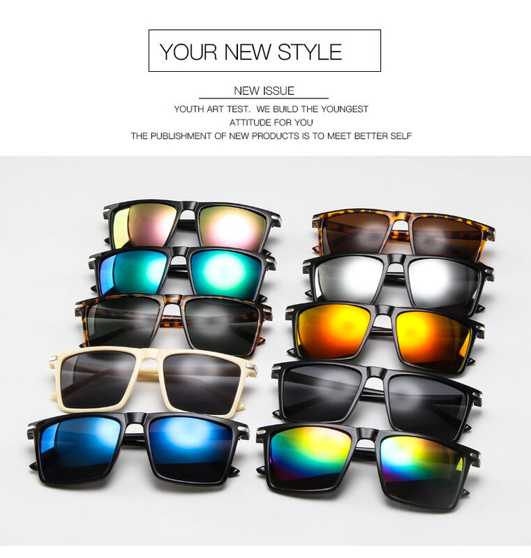 Очки солнцезащитные классические UV400 для мужчин и женщин, зеркальные квадратные солнечные аксессуары в ретро стиле, для вождения, рыбалки