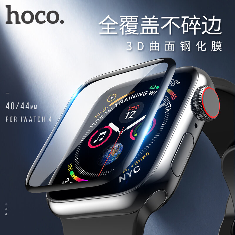 HOCO 3D Layar Lengkung 9H Kaca Film untuk Apple Watch 44Mm 40Mm Pelindung Layar untuk IWatch Seri 6 5 4 Kualitas Tinggi
