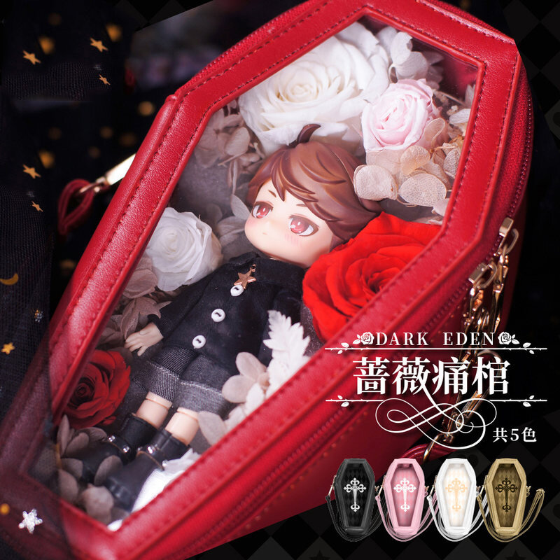 Gothic Banpaia Vampire Coffin Transparent Ita Bag OB11 Bjd Doll Lolita Girl Kawaii Storage Box Itabag Shoulder Bag