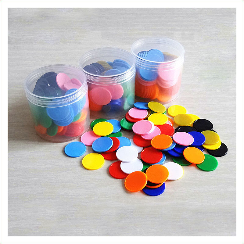 100 Pieces Opaque Plastic 25mm Board Game Counters Tiddly Winks Numeracy Teaching Supplies Good Quality