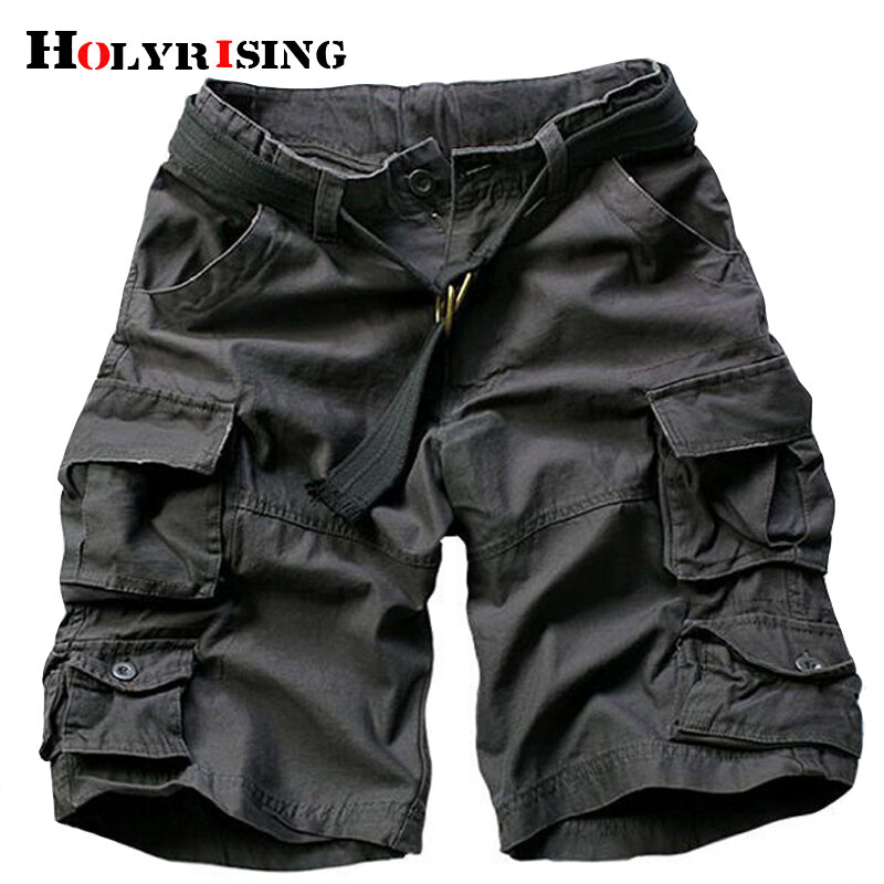 Holyrising-pantalones militares con múltiples bolsillos para hombre, Pantalón Cargo de camuflaje, 100% algodón, 11 colores, 18803-5