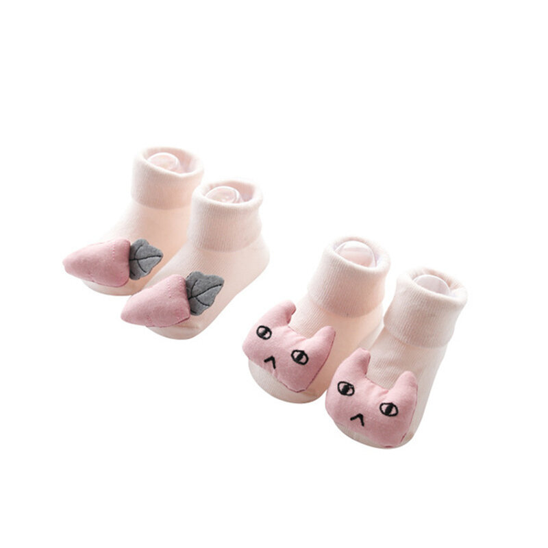 Calcetines de goma antideslizantes para niña, medias divertidas y felices, de excelente calidad, para recién nacido