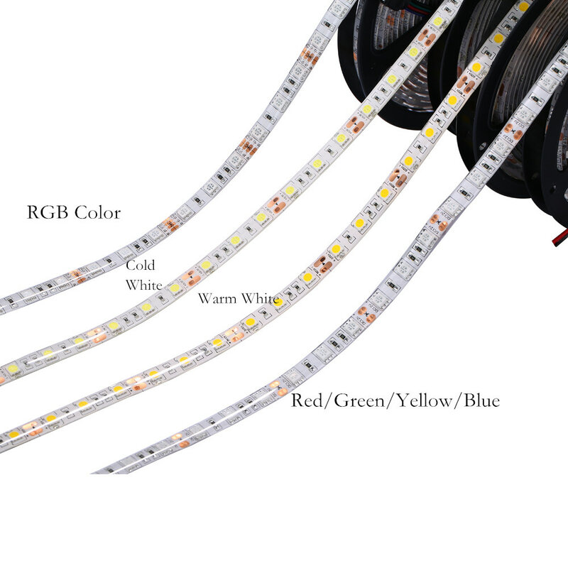 SPLEVISI fita led 5M LED strip 5050 60LED/M DC12V flessibile LED Light Strip luz led RGB Warm Cool White led ruban luces led tiras