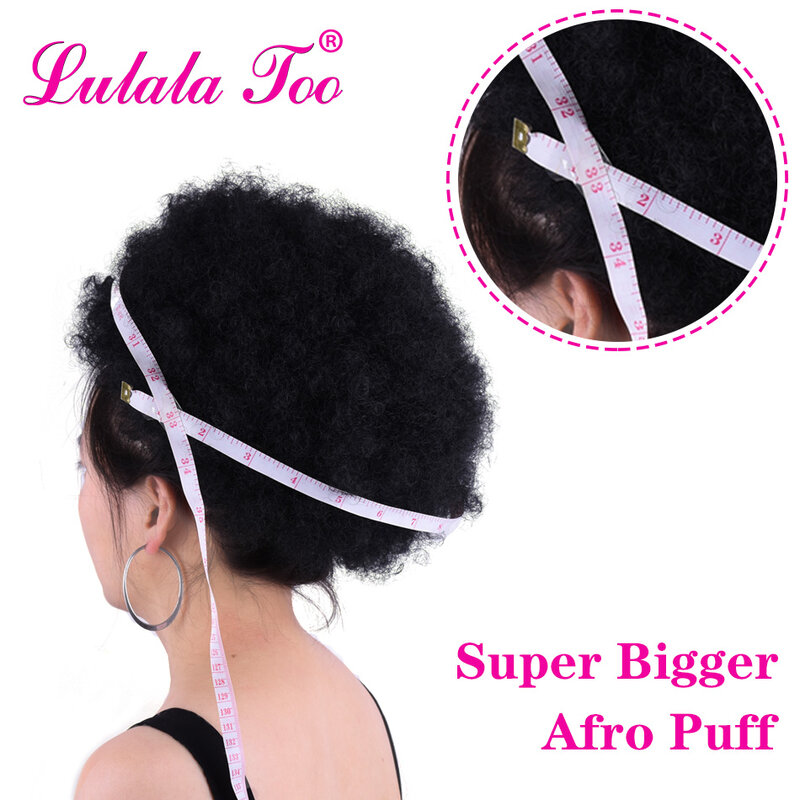 10inch High Puff Afro Curly Wig Ponytail Drawstring Short Afro Kinky Pony Tail Clip in on Synthetic Kinky Curly Hair Bun