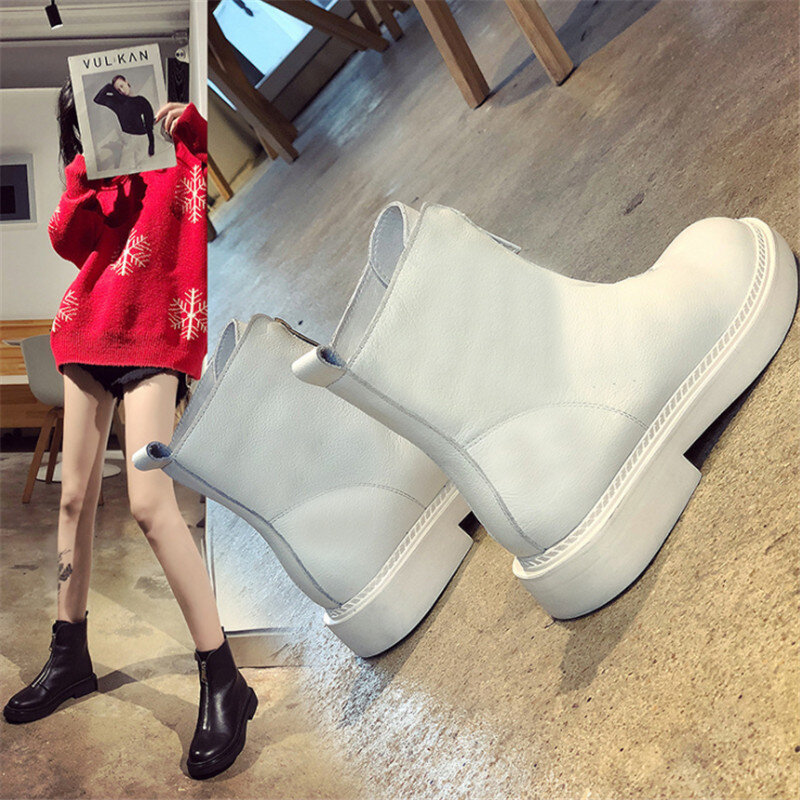 2021 New casual women shoes spring hot Genuine leather women's boots fashion trend comfortable soft wild warm short tube boots