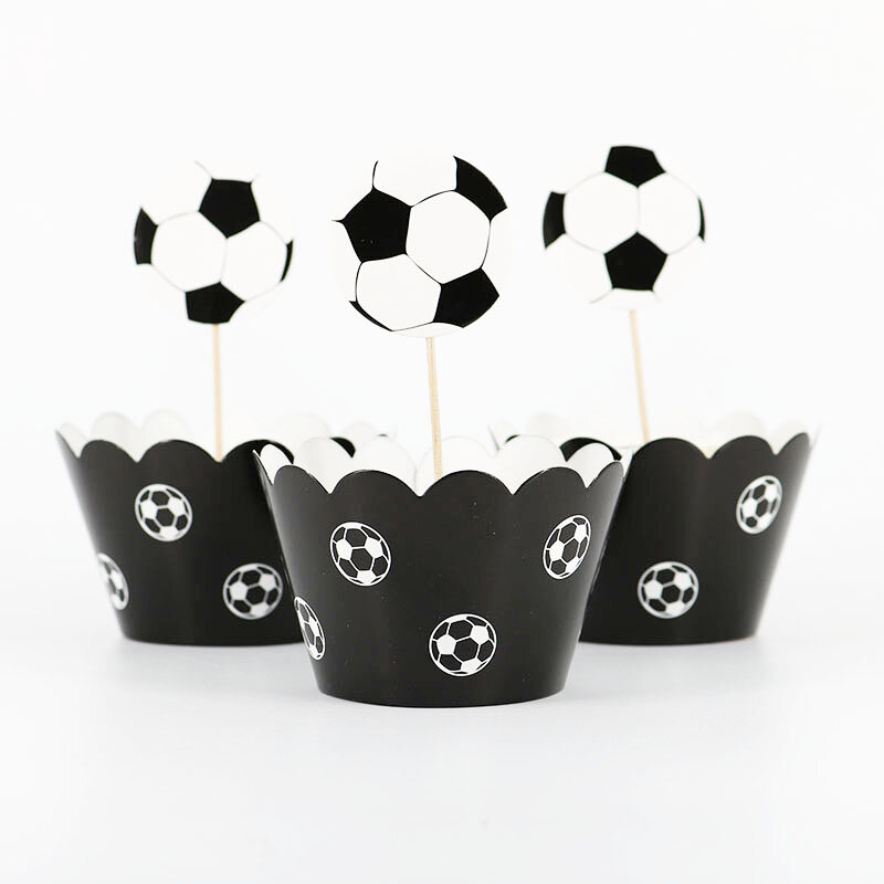 Supporto per Cupcake a 3 livelli involucri per Cupcake forniture per feste di calcio bambini Baby Shower decorazioni per feste di compleanno bomboniere per bambini
