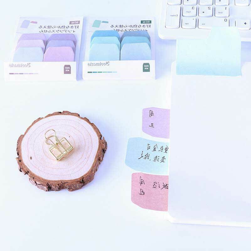 60 sheets/pack Gradient Cute Kawaii Memo Pad Sticky Notes index Bookmark Planner Notepads Stationery Office School Supplies