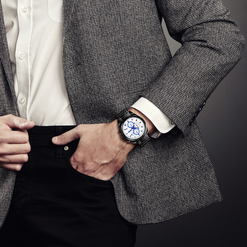 Skmei relógio masculino de negócios, relógio de quartzo com pulseiras de liga, mostrador grande, 30m à prova d'água, 1378, erkek kol saati, relógios de homens de negócios