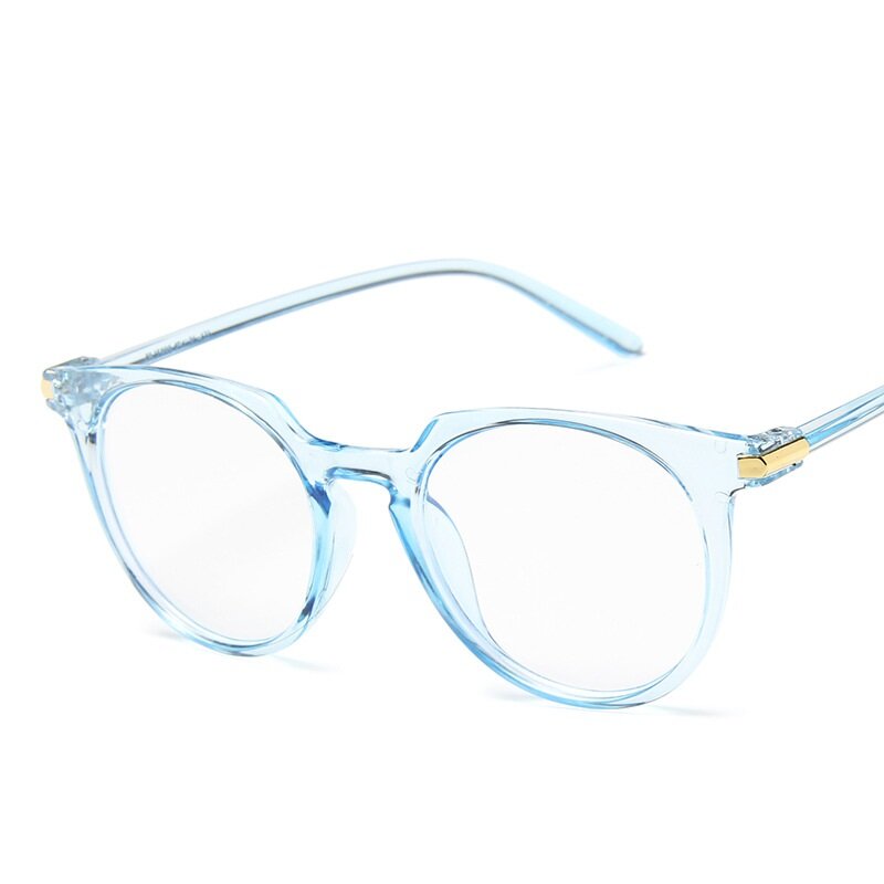 Armação de óculos tipo olho de gato, armação de óculos para mulheres e homens, vintage, lentes transparentes, luz azul, armação de óculos ótico, 2019