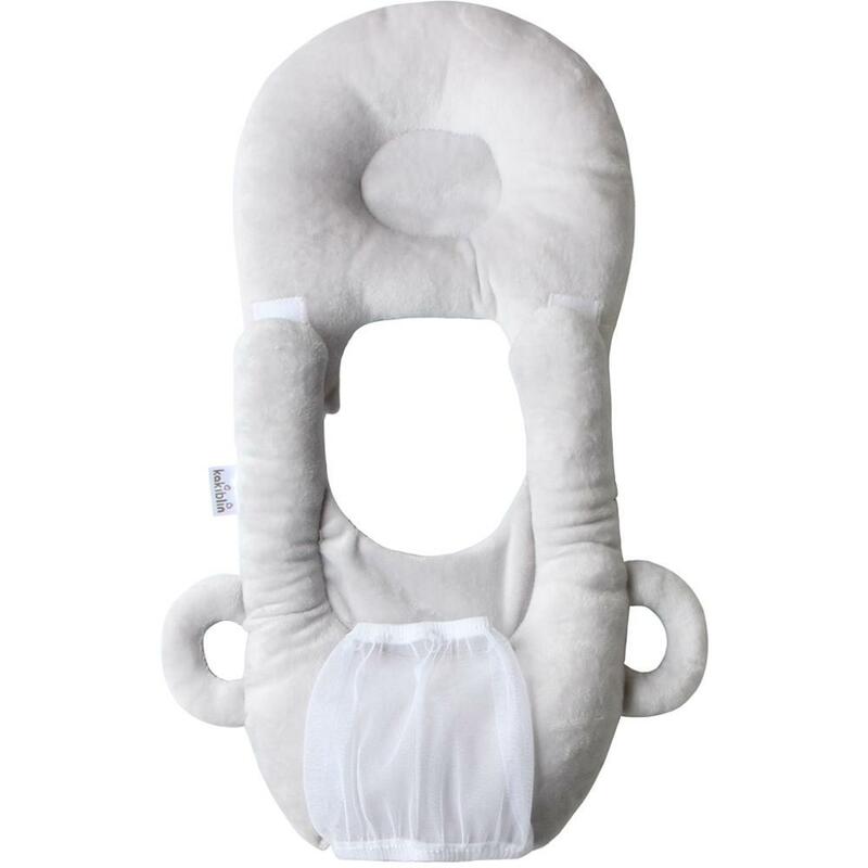 Almohada desmontable para lactancia de bebé, con forma de cabeza plana, multifunción, autoalimentación infantil, con bolsillo para biberón