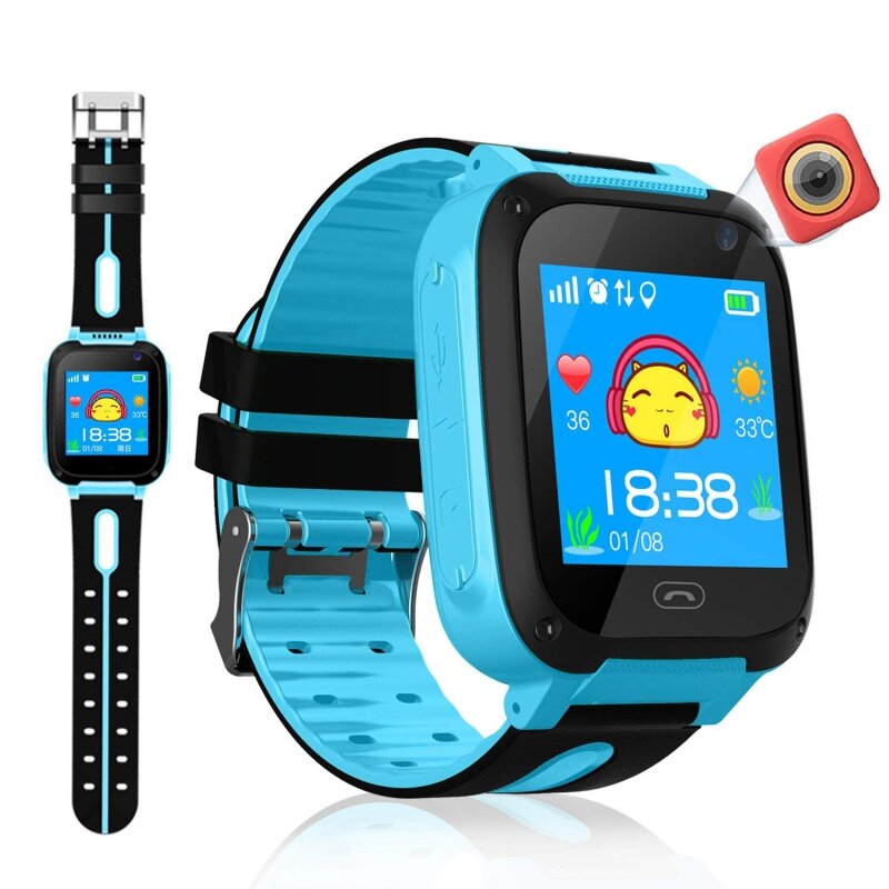Wodoodporny smartwatch dla dzieci karta Micro SIM aparat dziecięcy Anti Loss Alarm śledzenie połączeń inteligentne zegarki