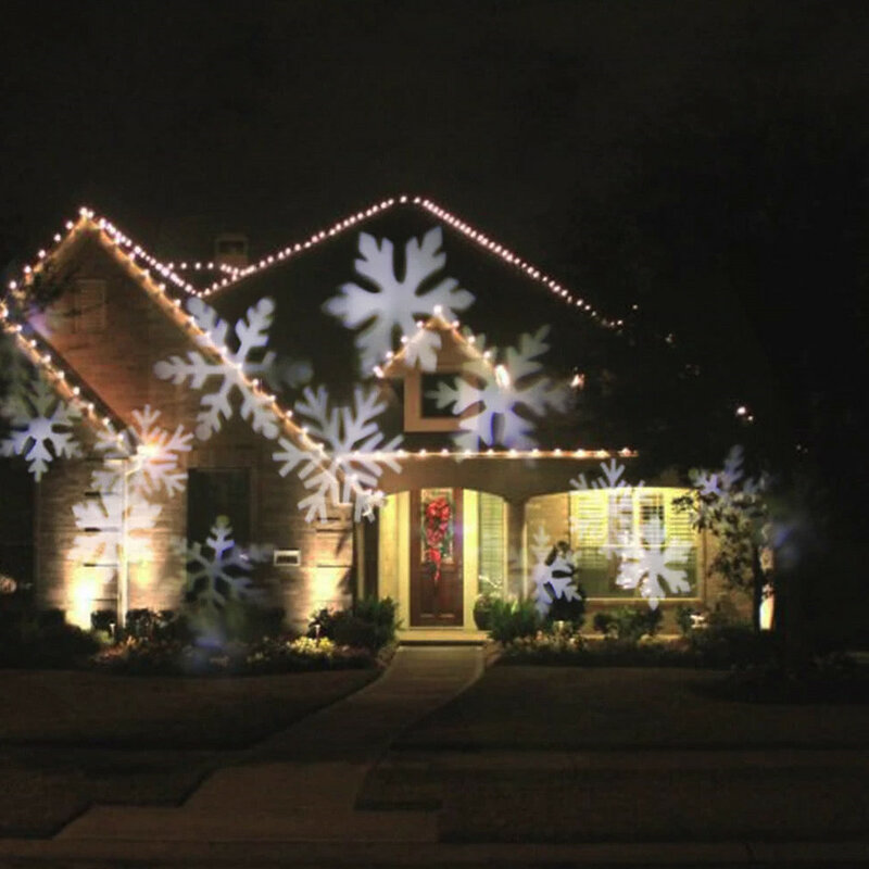 Projecteur LED avec effet de flocon de neige, éclairage d'extérieur, luminaire de paysage, idéal pour un jardin, des vacances ou un arbre de noël