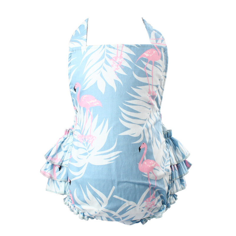 Ubranka dla dzieci bawełna potargane w stylu flaminga dziewczynek pajacyki i zestaw opasek ubrania dla noworodków letni kostium dla dzieci 0-3 lat