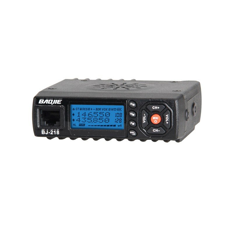 Baojie BJ-218 mini carro walkie talkie 10km 25w banda dupla vhf/uhf 136-174mhz 400-470mhz 128ch rádio móvel transceptor de rádio do carro