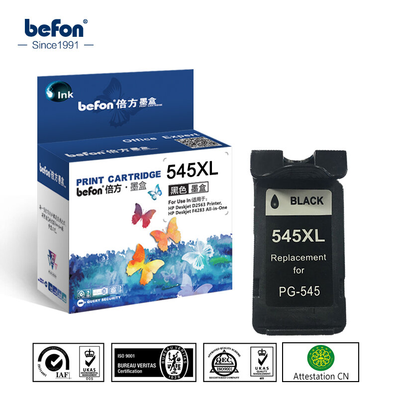 Befon متوافق 545XL 545 XL خرطوشة استبدال لكانون PG545 PG-545 PG 545 Pixma MG3050 2550 2450 2550S 2950 MX495