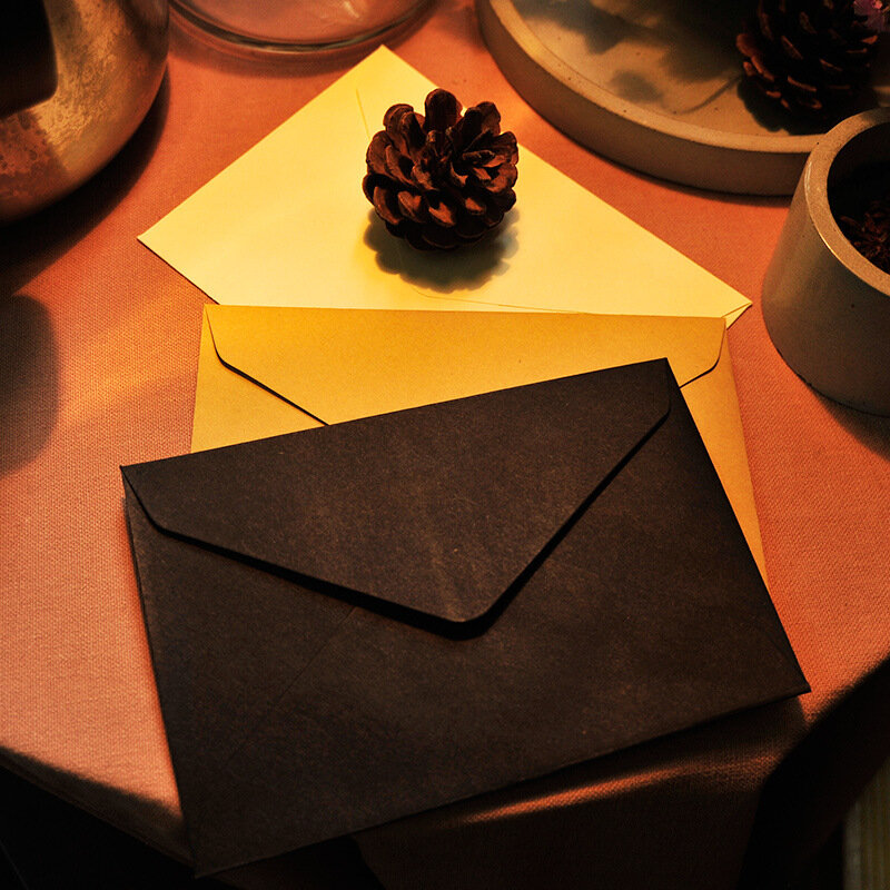 Mini enveloppe fenêtre Vintage e, en papier Kraft vierge (114x162mm), 20 pièces/lot, marron, blanc, noir, pour invitation de mariage, 6584