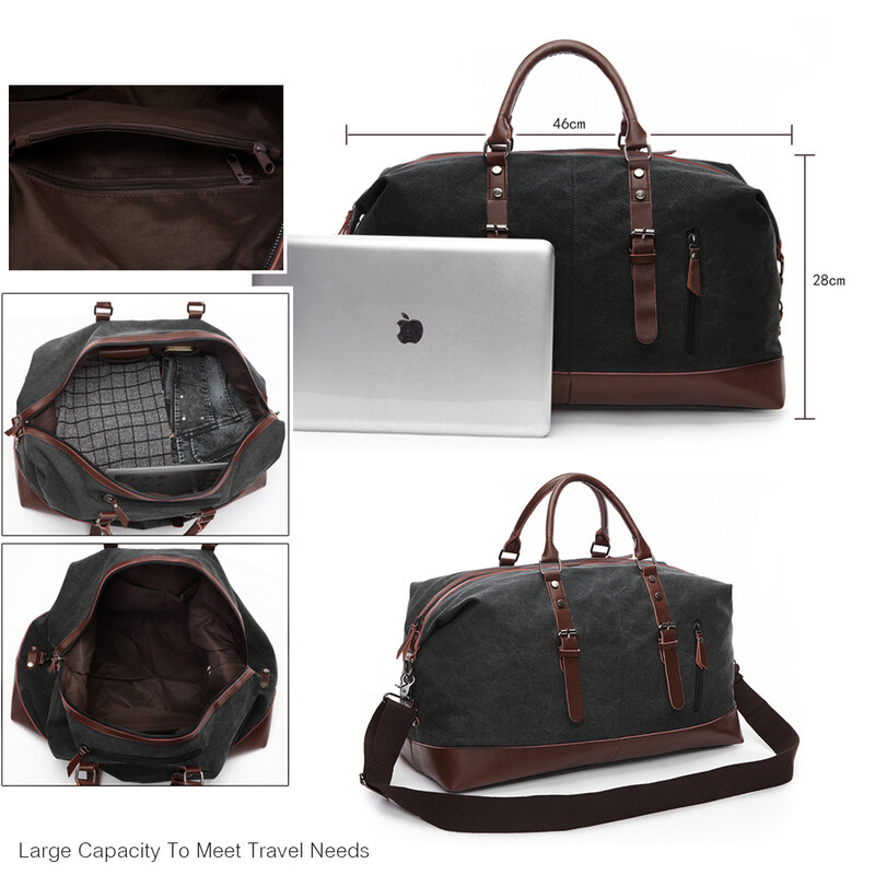 MARKROYAL Large Capacity Travel Bags Luggage Canvas Bag Leisure Handbag Cut-proof Shoulder Bag Overnight Travel Bag Dropshipping