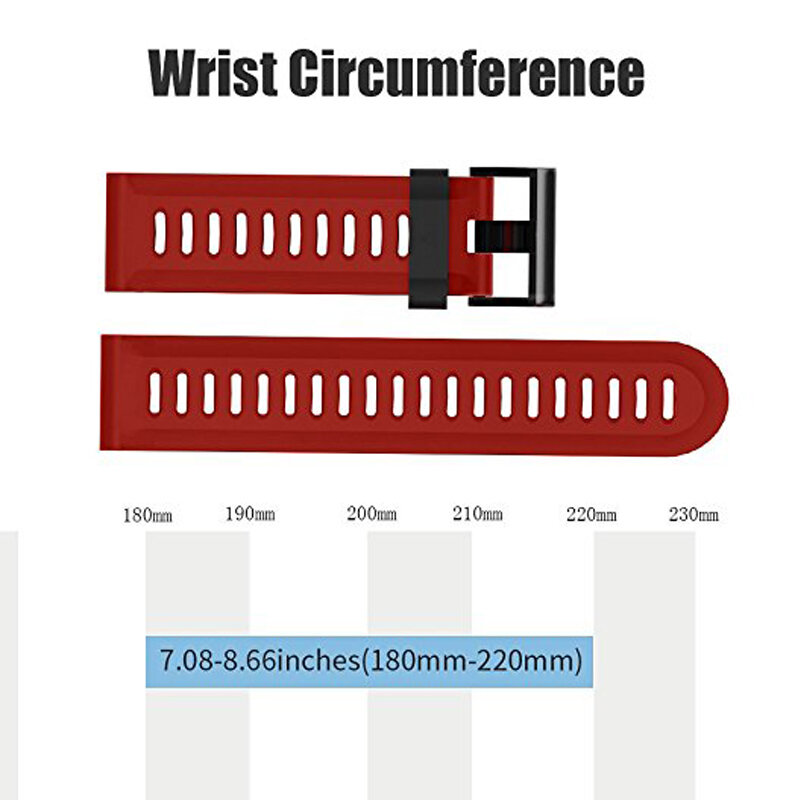 Anbest 26mm largura pulseira de relógio para fenix 3 banda esporte ao ar livre silicone pulseira para fenix 3hr/fenix 5x com ferramentas